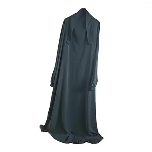Roupas étnicas Oração Long Robe Womens Cobertura Completa Dubai Vestidos Arabe Garment Ramadan Outfits Islam Turco Islâmico Hijab Abaya Com Capuz