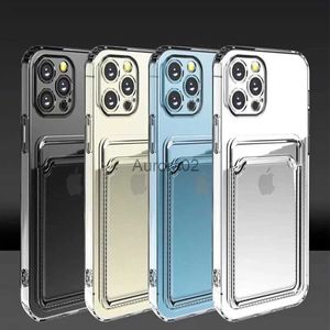 Capas de telefone celular Soft Silicone Transparente Card Holder Bag Case para Samsung Galaxy A71 A51 A41 A31 A21 A11 A A70 A50 A30 Clear Wallet Capa YQ240330