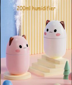 G107 small Air humidifier Portable 220ml Air Humidifier Cute Kawaii Aroma Oil Diffuser USB Cool Mist Sprayer with Colorful Soft Ni9294318