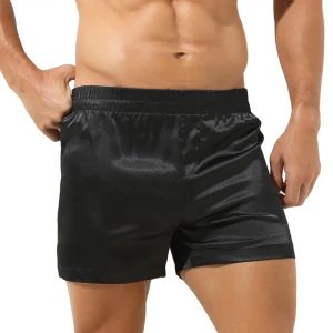 Seksowne sleka dna męskie szorty piżamowe miękkie jedwabiste bokserski szorty domowe bieliznę mężczyzn szorty Single Mettie