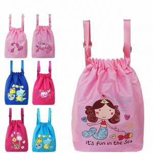 Kinder Schwimmen Tasche Nass Trocken Wasserdichte Lagerung Tasche Für Kinder Fitn Rucksack Strand Schulter Tasche Carto Roboter Rucksack A3Oh #