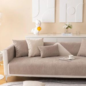 Pokrywa krzesełka teksturowanie sofy do salonu sofa poduszka na poduszkę krem ​​do ręcznika bez poślizgu Ins Chenille Light Luksus