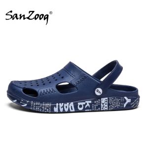 Sandals Mens Rubber Beach Sandals Men Summer Sandal Man Slip On Casual Breathable Clogs Zuecos Hombre Garden Shoes Plus Big Size 48s