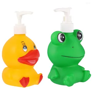 Liquid Soap Dispenser 2 Pcs Press Bottle Lotion Supply Bathroom Cartoon Automatic Household Shampoo