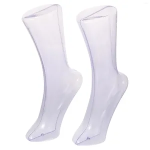 Piatti decorativi 2 pezzi calze in plastica trasparente stampo per piedi modelli per uomo e donna piedi manichino