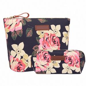 2pcs Women Fr Travel Cosmetic Bag Makeup Bag Female Zipper Purse Pouch Cosmetics Make Up Bags Travel Beauty Organizer 31Yx#