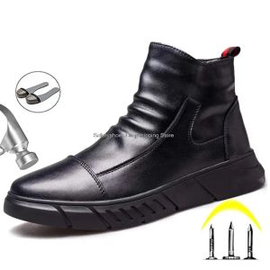 Botas de segurança sapatos para homens botas tornozelo de segurança botas botas de aço de toe antiestab masculino masculino masculino masculino masculino