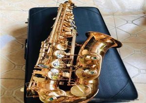 Varumärke Rollinsax Q3 Alto E Flat Saxophone Brass Instruments Electroforesis Gold Alto Saxophone With Leather Case6609546