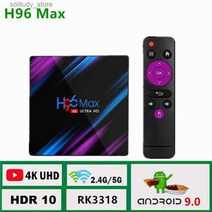 Телеприставка H96 MAX RK3318 Smart TV Box Android 11 4G 32G 4K Wi-Fi BT Медиаплеер H96 MAX TVBOX Android 10 Телеприставка 2 ГБ 16 ГБ Q240330