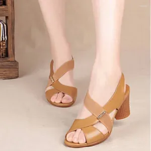 Dress Shoes Summer Fashionable And Elegant Casual Round Heel Women's Sandals Lightweight Comfortable Open Toe High Heels NO:YYA-3