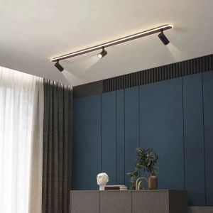 Modern Led Track Ceiling Lamp Bedroom Closets Kitchen Modern Strip Track Spotlight Living Room Background Aisle Ceiling Lighting