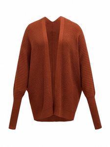 Onelink solido arancione rosso lana maniche a pipistrello Plus Size 2022 autunno inverno donna cardigan aperto maglione oversize maglia abbigliamento C6TL #