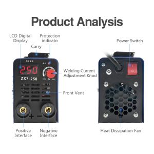 ZX7-250 Mini portatile portatile porta portatile DC 220V 20A-200A Pure IGBT Inverter Welding Machine Strumenti elettrici