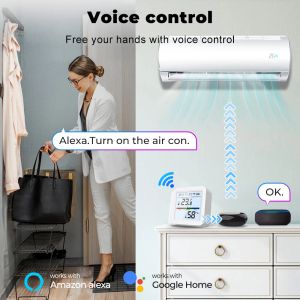 Tuya Smart WiFi温度と湿度センサーLCDディスプレイサポート付き屋内湿度計温度計Alexa Google Assistan