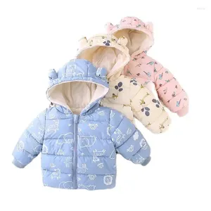 Down Ceket Soğuk Kış Bebek Çocuklar Ceketler Kalın Katlar Kızlar için Dış Giyim artı Kadife 0-6 yaşındaki Toddler Boy Ceket Hooded