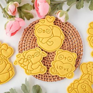 Bakformar pandaformad kakform mögel plast skärare tecknad djur frosting socker valentins dag också