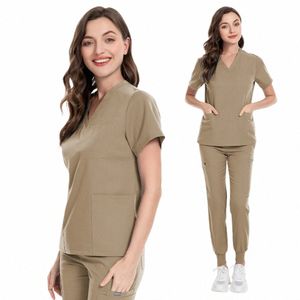 operationssaluppgradering enhetlig sjukhusläkare arbetskrubbar Set Medical Supplies Sjuksköterska Set Dental Surgery Suit Workwear XS ~ XXL X1GV#