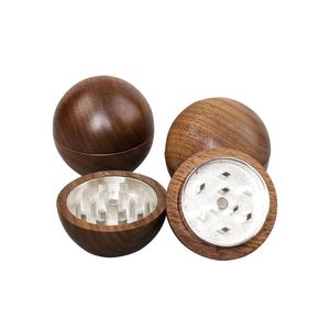 Herb Grinder Spherical Wooden Smoke Household Smoking Accessories Tobacco Grinders 37X54Mm Drop Delivery Home Garden Sundries Dhucr