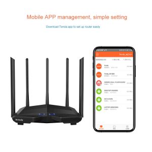 TEDA AC11 Gigabit Wi-Fi Router AC1200 Dual Band 2.4G 5GHz MU-MIMO Smart App Control Management W/ 5 Antenne Signal Wzmacniacz