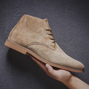 Boots Boots Men High Quality Boots Men Handmade Suede Leather Boots Men Shoes Casual Ankle Boot Khaki Brown Black