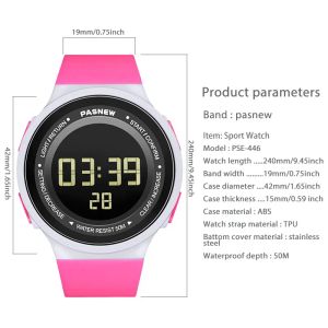 Stylish Women Electronic Wristwatch Black Silicone Pedometer Digital Hand Clock Female Casual Sport Waterproof Led Watches Lady