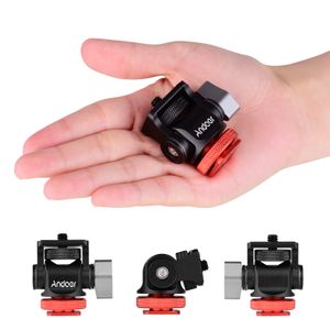 Andoer Mini Monitor Mount TripoD Head Cold Shoe Adapter Aluminiumlegering 1/4 tum Skruv för kamera Flash Microphone LED Fill Light