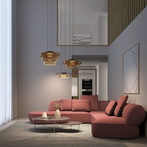 Włoski minimalizm szklany żyrandol kreatywność sztuki, restauracja sypialnia salon bar LED Lights Lights Nowoczesna dekoracja domu