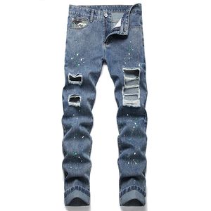 purple jeans mens luxury jeans designer jeans pant stacked trousers biker embroidery ripped for trend size jeans men tears european jean hombre mens pants