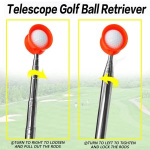 10/8 Sections Golf Ball Picker Telescopic Golf Ball Retriever Retriever Pick Up Grabber Claw Sucker Tools Golf Training Ball Tee