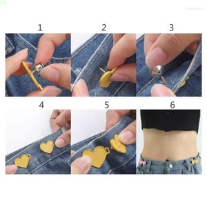 Brooches Waistband Reducer Trouser Waist Tightener Jeans Buttons Heart Shape Button Adjustable Alloy Material NM