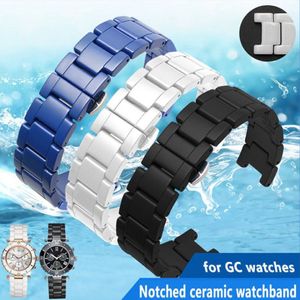 high quality Ceramic watchband for GC watches band Notched ceramic bracelet fashion 220622273E