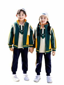 new design British style school uniforms, Spring and Autumn school clothes and with vest thing for the sports suit in winter c4Ls#