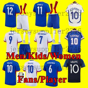 French 2024 Euro Cup Home Away Jersey Mbappe Soccer Jerseys Dembele Camaveringa Kante Maillot de Foot Zidane Griezmann Kid