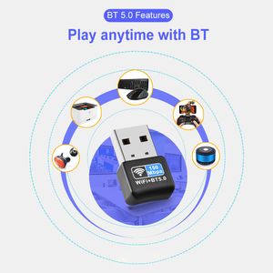 2 IN1 USB Wi-Fi Adapter 150 Мбит/с USB-сетевой карты Бесплатный драйвер Bluetooth-совместимый 5.0 для WindowsXP/Vista/Win7/8/8.1/10/11/Mac OS