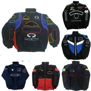 Roupas quentes f1 fórmula um jaqueta de corrida outono e inverno cheio bordado algodão roupas vendas ponto jaquetas corrida