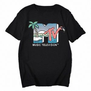 MTV Musik Televisi Graphic Tshirt Kvinnor Roliga män Kläder Fi Hip Hop TV T -shirt Plus Size 100%Cott Unisex Tshirt H0LB#