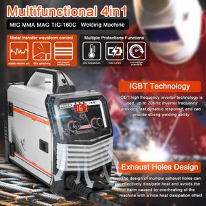 4in1 MIG MMA MAG TIG-160C Kaynak Makinesi Yarı Otomatik IGBT INVERTER Kaynak Taşınabilir Elektrik Kaynak Makinesi MIG Kaynakçı