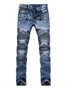 Herrenhosen Herren lässige Fahrrad-Denim-Jeans elastische solide reguläre Herren-Straßenhose Retro-Jugend-Denim große Größe J240330