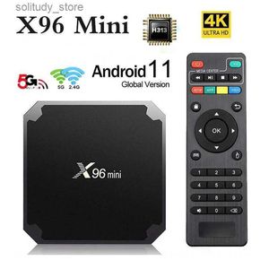 Set top box x96 mini 5g smart tv box android 11.0 rk3228a 2.4g wifi x96 mini 4k media player vp9 h.265 set-top box q240330