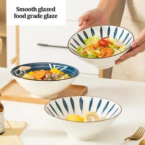Bowls Ramen Bowl Japanese 8-inch Bamboo Hat Soup Instant Noodles Ceramic Sea