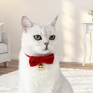 Dog Apparel Pet Jewelry Allergy Free Collar Christmas Cat Bow Tie Dress Up Neck Strap