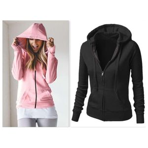 Autumn New Coat Solid Color Long Sleeved Hooded Womens Sweater