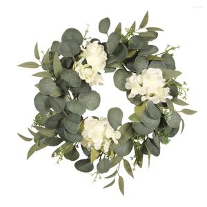 装飾的な花ユーカリの葉ガーランドグリーン植物花輪の結婚式の装飾ドアぶら下げプラスチック壁家にはエミュレート