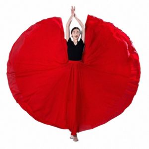 Chiff Large Swing Dance Skirt Women Elegant Spanish Stage Performance Traditial Ethnic Xinjiang Dancewear Flamenco Skirts M1Ky＃