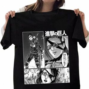 타이탄 그래픽 프린트 T 셔츠 남성 여성 FI 캐주얼 승무원 목 짧은 슬리브 플러스 크기의 크기의 유니슬 T 셔츠 x6uv#에 대한 일본 애니메이션 공격