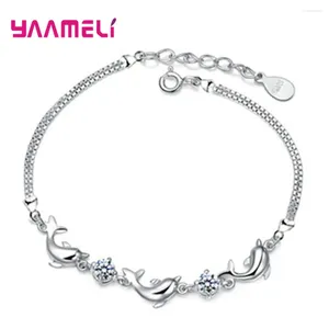 Link Bracelets 925 Sterling Silver Luxury Friendship Designer Bracelet For Women Girls CZ Cubic Zirconia Fashion Jewelry Wholesale