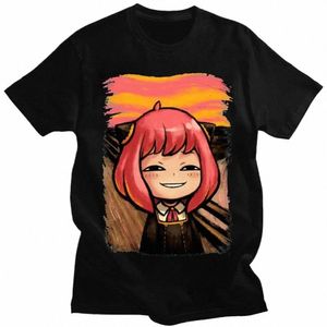 Japońskie anime szpieg x rodzina Anya Fireger graficzny nadruk T Shirt Streetwear Men Fi krótkie rękawy plus rozmiar unisex t koszulka 78cn#