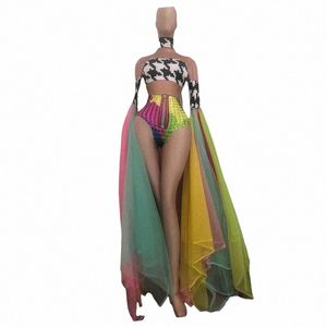 colorido shinestes bodysuit leggings fantasia cantora feminina wear m say dance desgastar partido de jactit de macacão de trecho 84bh#