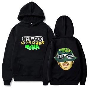 Rapper Feid Ferxxo Hoodie de grandes dimensões homens homens harajuku moletom de rua de streetwea