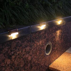 LED Słoneczna ścieżka schodowa IP65 Wodoodporne ogrodowe ogrogowe ogrodzenie trawnik Lampa krajobrazowa Lampa schodowa nocna światło